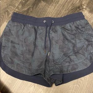 Athleta Navy Camo Linen Shorts